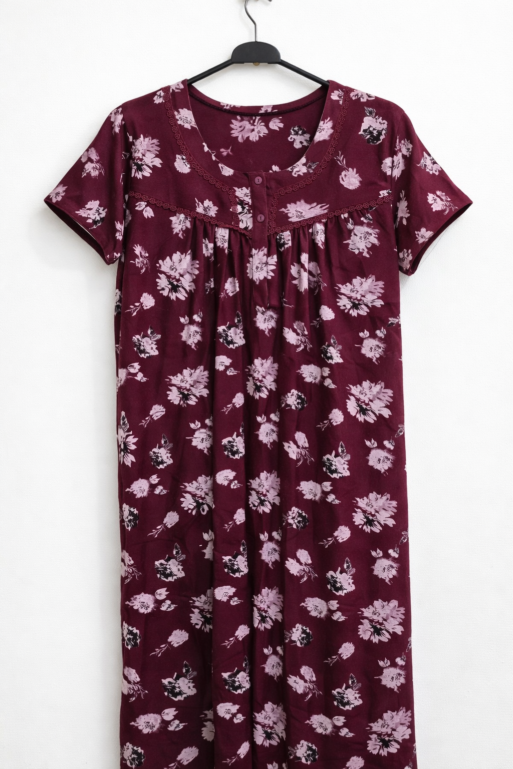 Maroon Alpine Floral Comfort Nighty - Image 3