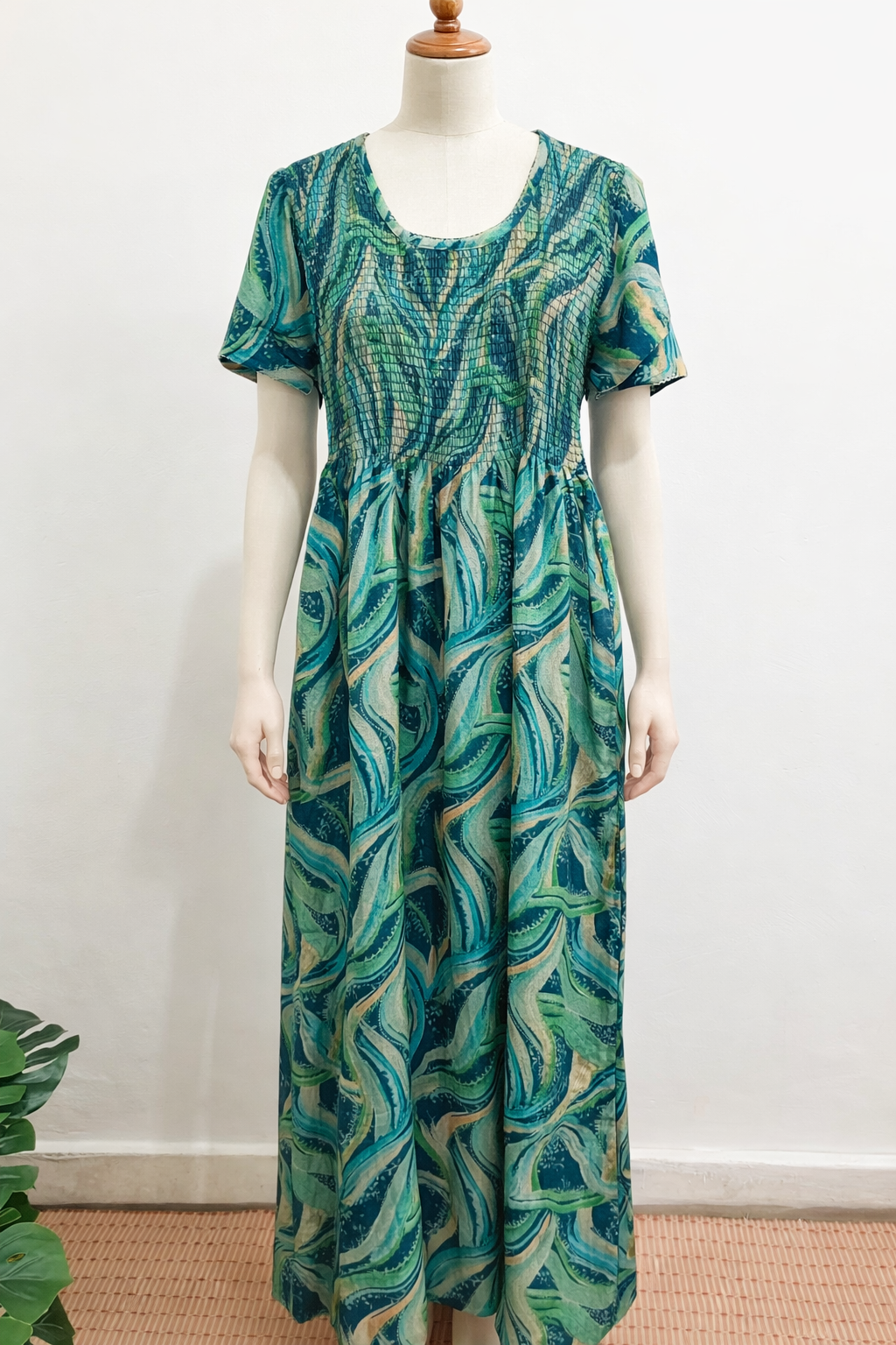 Green Women’s Cotton Printed Nighty - Image 2