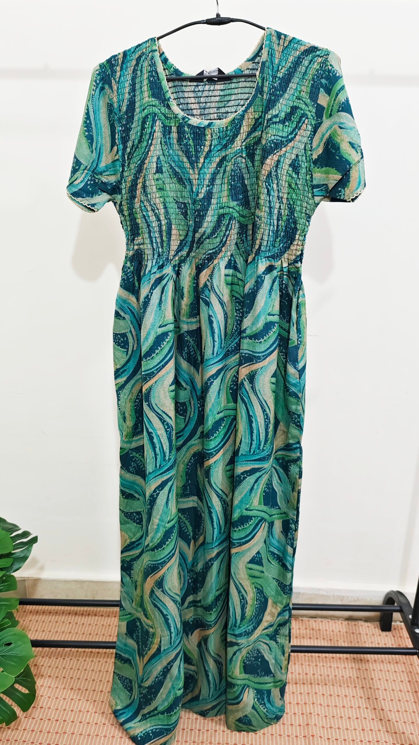 Green Women’s Cotton Printed Nighty - Image 3