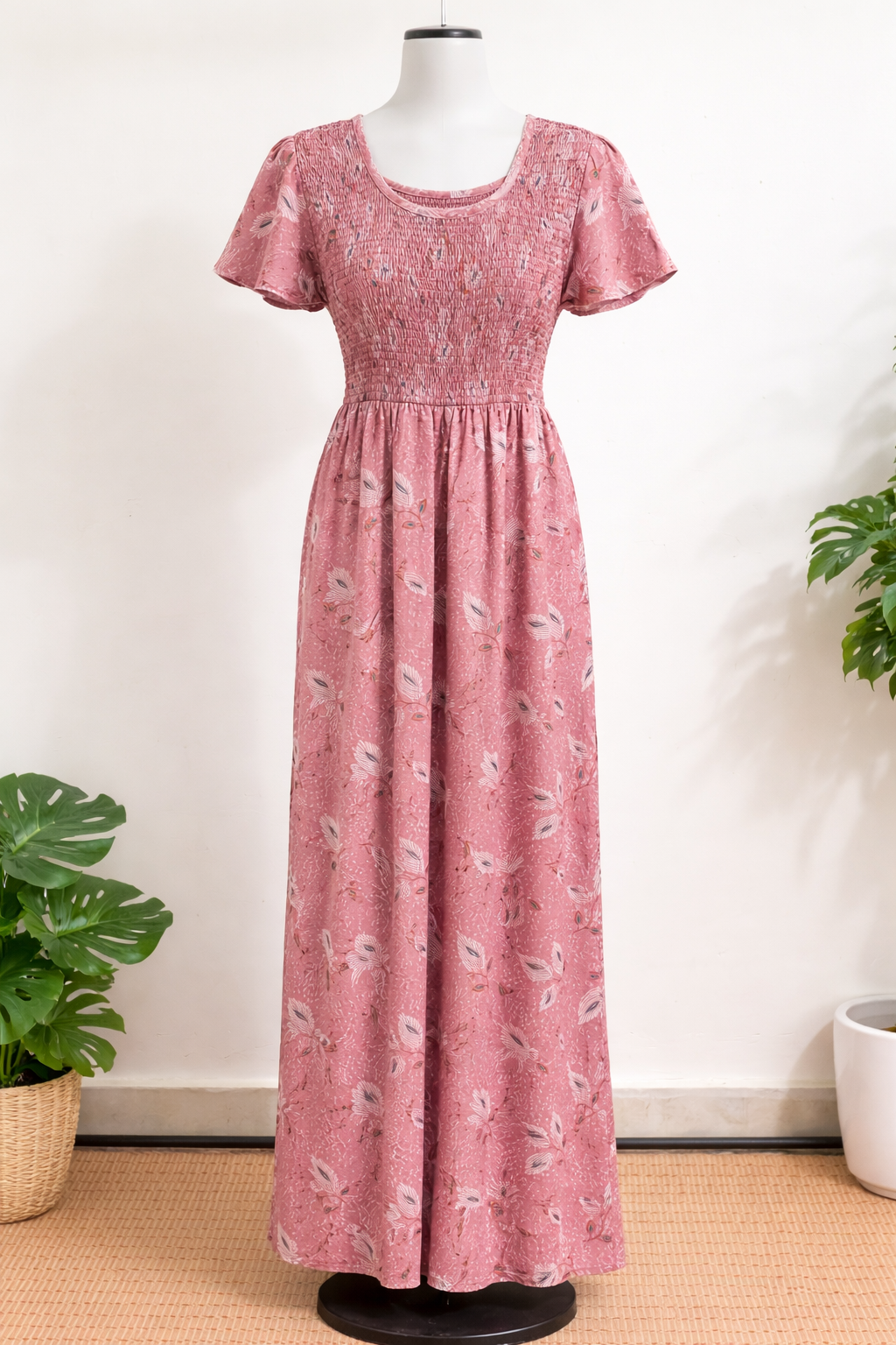 Women’s Pink Cotton Printed Nighty - Image 2