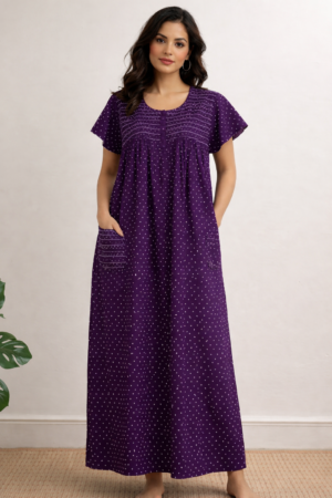 Women’s Purple Cotton Nighty