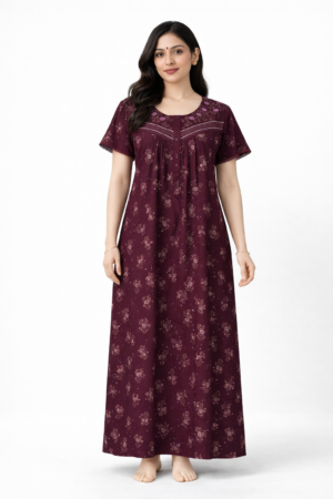 Spun Wine Floral Comfort Nighty