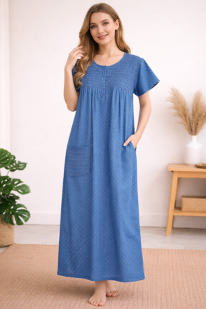 Women’s Sky Blue Cotton Nighty