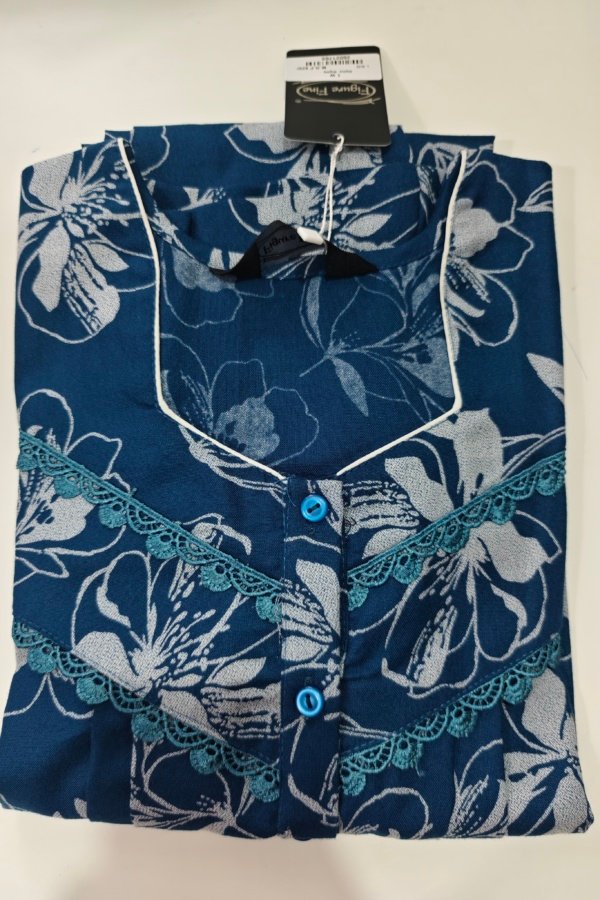 Figure Fine Alpine Nighty L Navy Blue #824