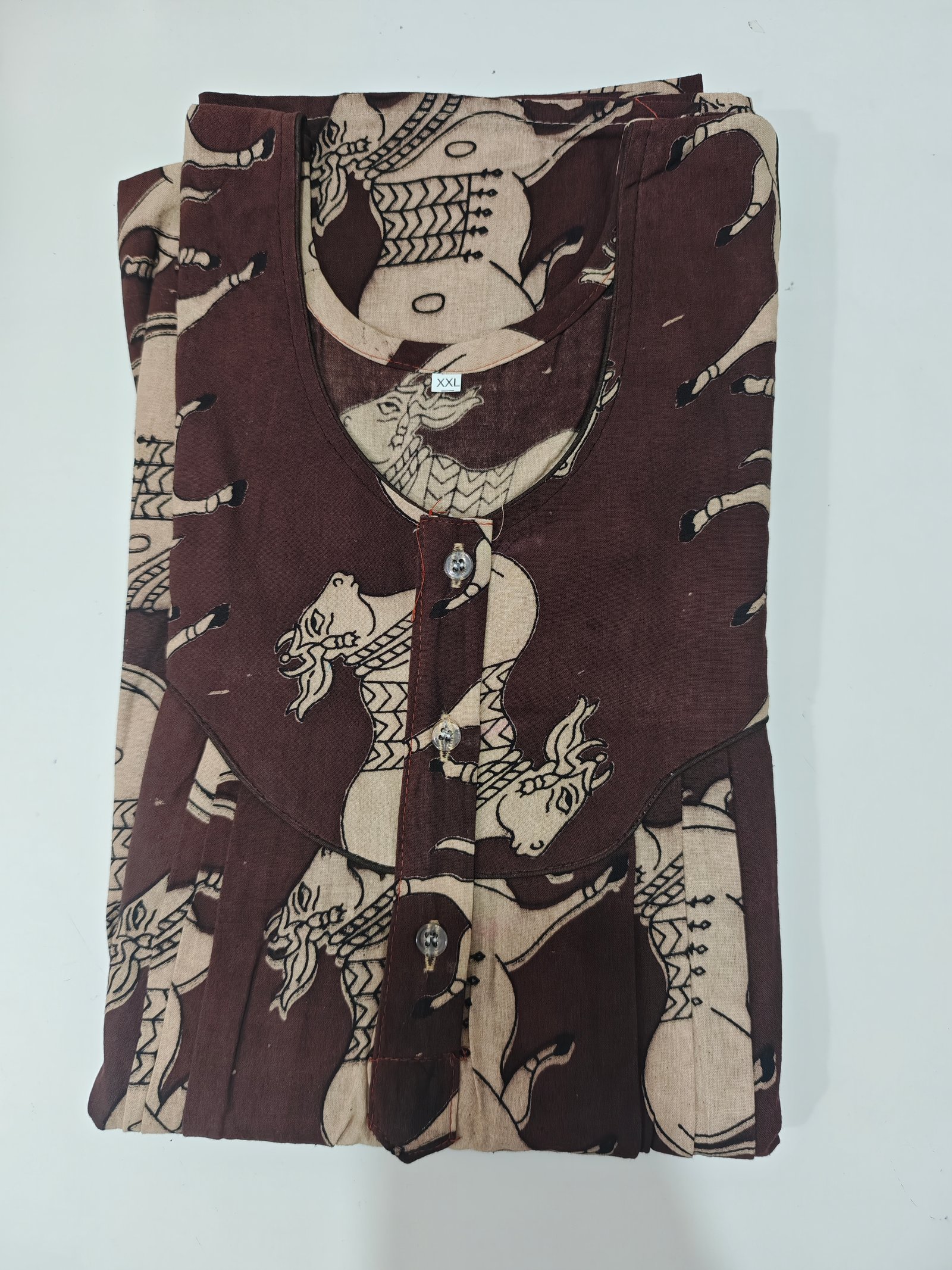 Kalamkari Nighty XXL Black #839