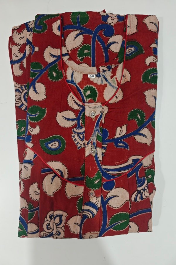Kalamkari Nighty XXL Maroon #840