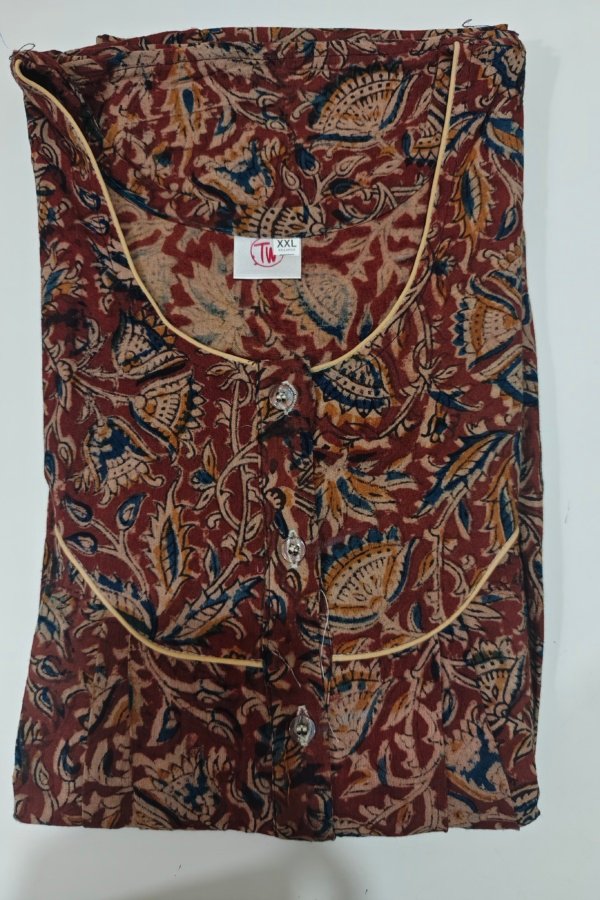 Kalamkari Nighty XXL Black #861