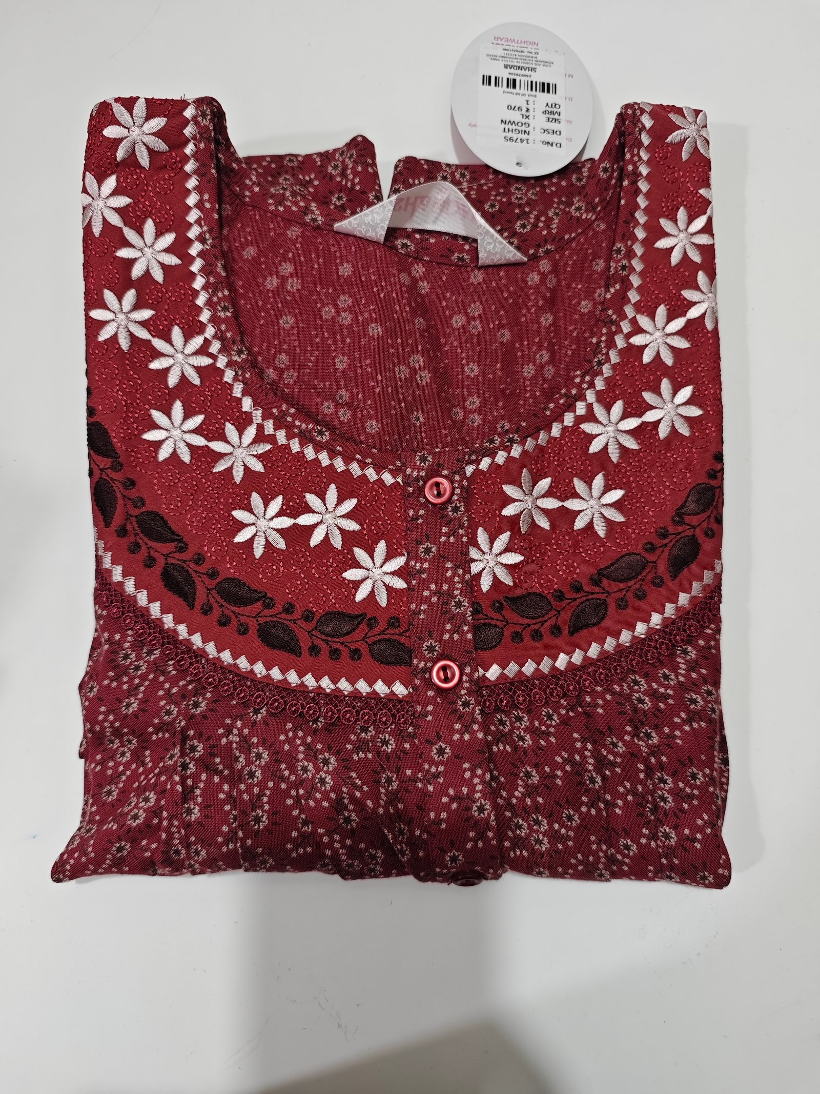 Shandar Premium Nighty XL Crimson #001162
