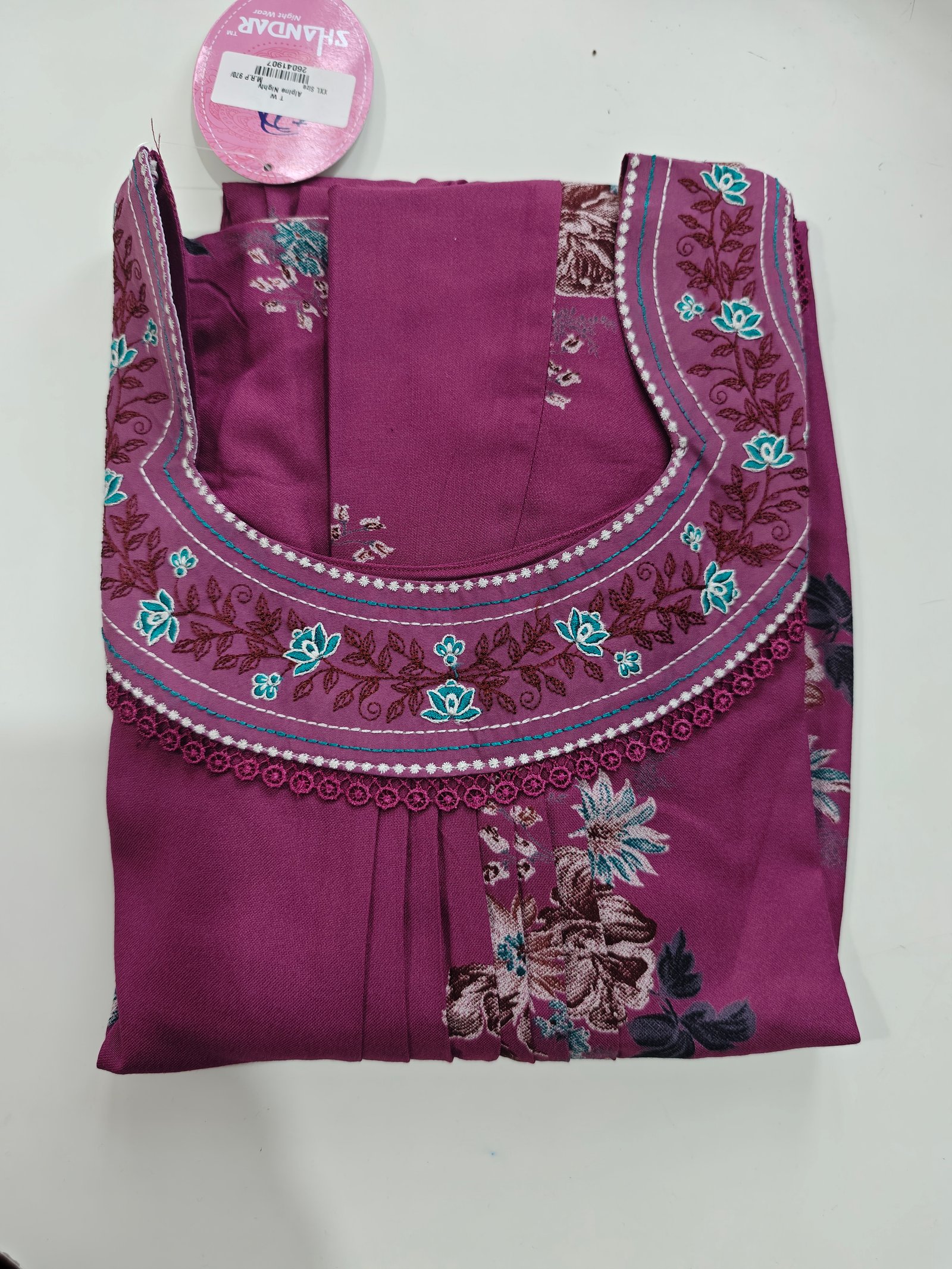 Shandar Premium Nighty XXL Maroon #001187