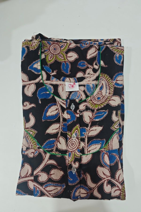 Kalamkari Nighty XXL Black #001249
