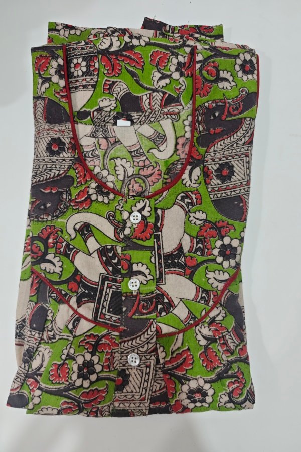 Kalamkari Nighty XXL Black #001235