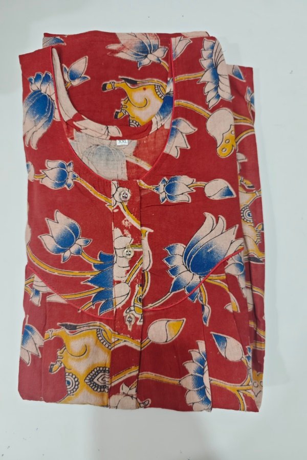 Kalamkari Nighty XXL Crimson #001240