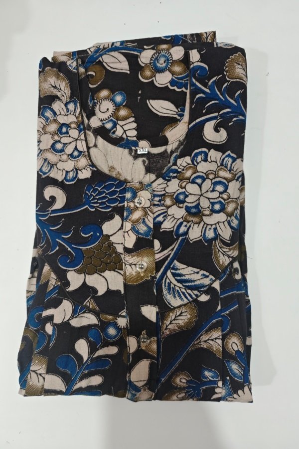 Kalamkari Nighty XXL Black #001241