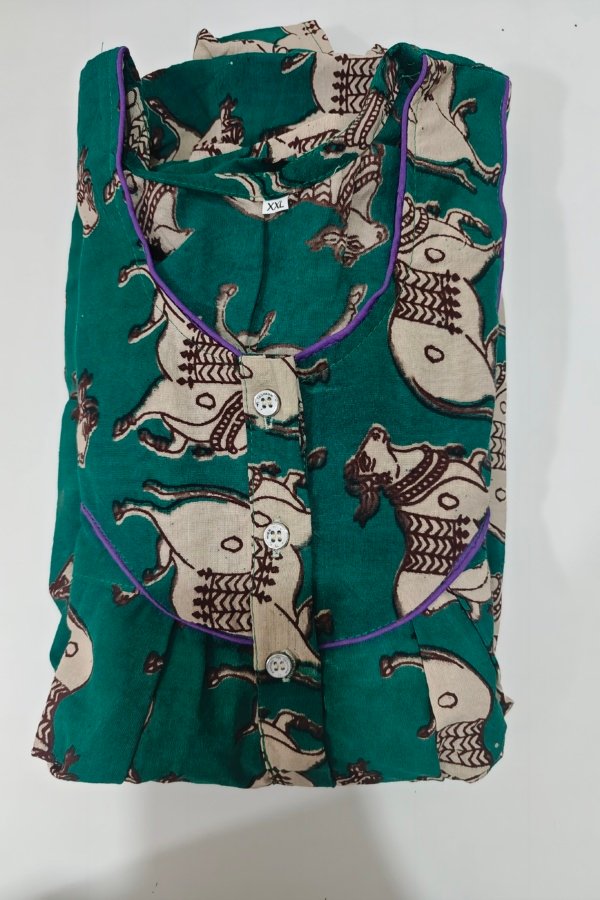 Kalamkari Nighty XXL Mint #001237