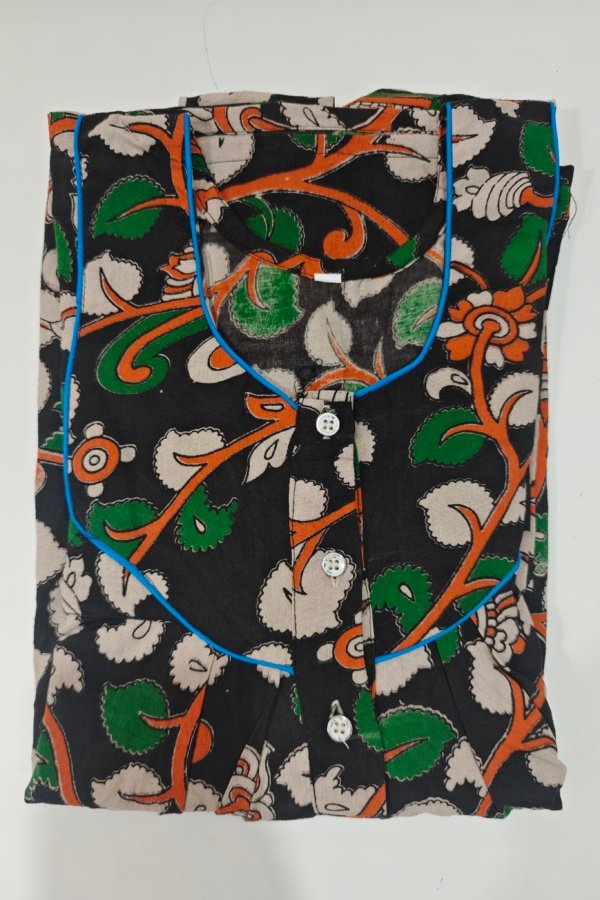 Kalamkari Nighty XXL Black #001250