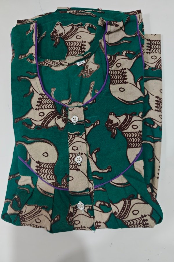 Kalamkari Nighty XXL Mint #001253