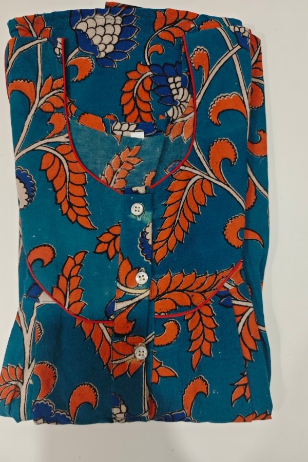 Kalamkari Nighty XXL Sky Blue #001257