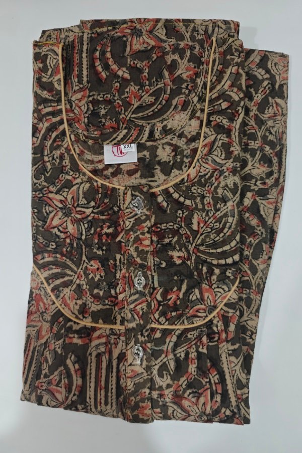 Kalamkari Nighty XXL Black #001256