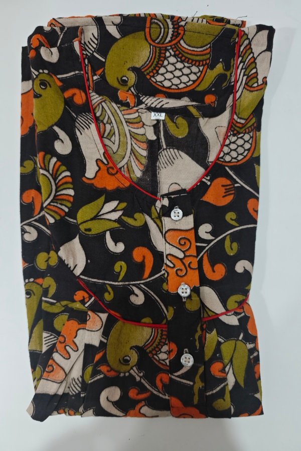 Kalamkari Nighty XXL Black #001251