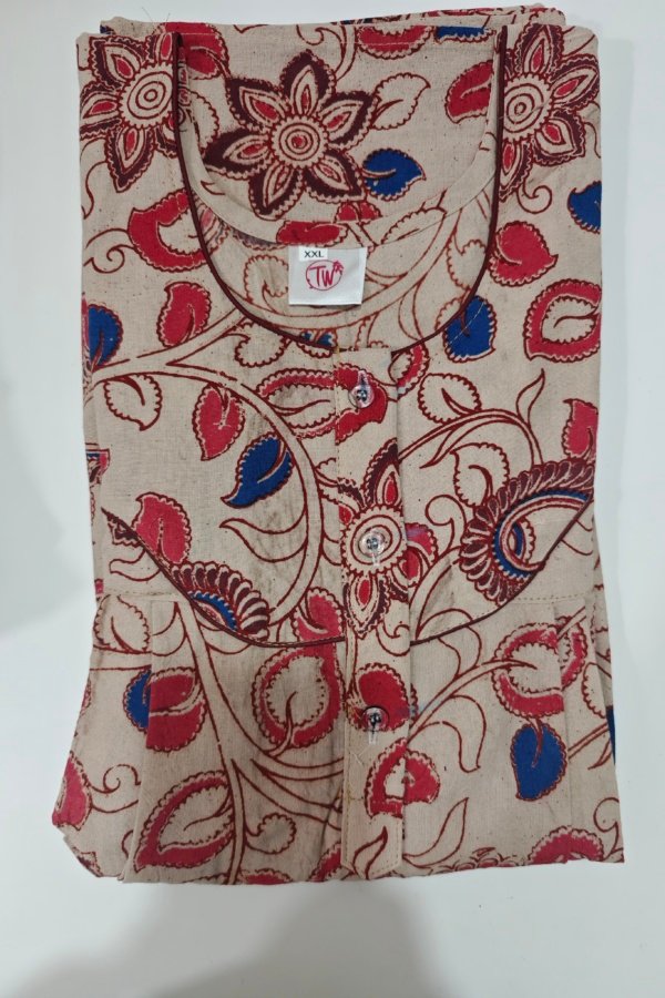 Kalamkari Nighty XXL Grey #001258