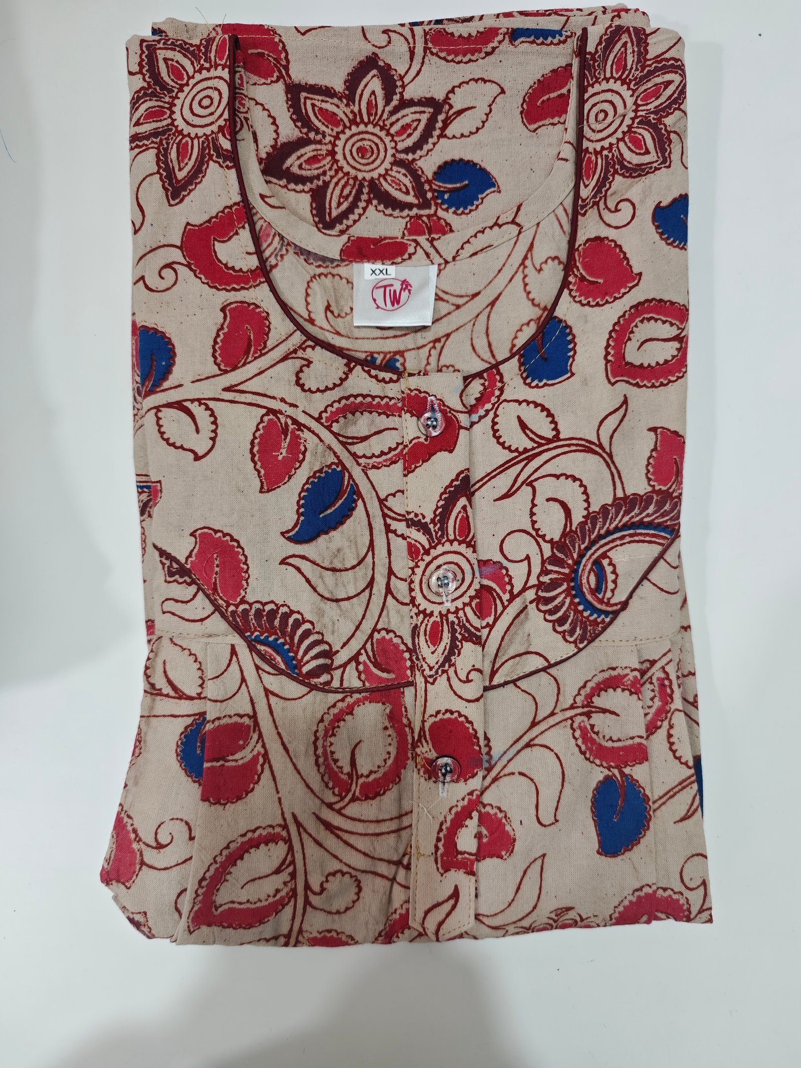 Kalamkari Nighty XXL Grey #001258