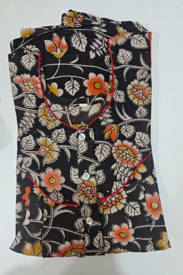 Kalamkari Nighty XXL Black #001236