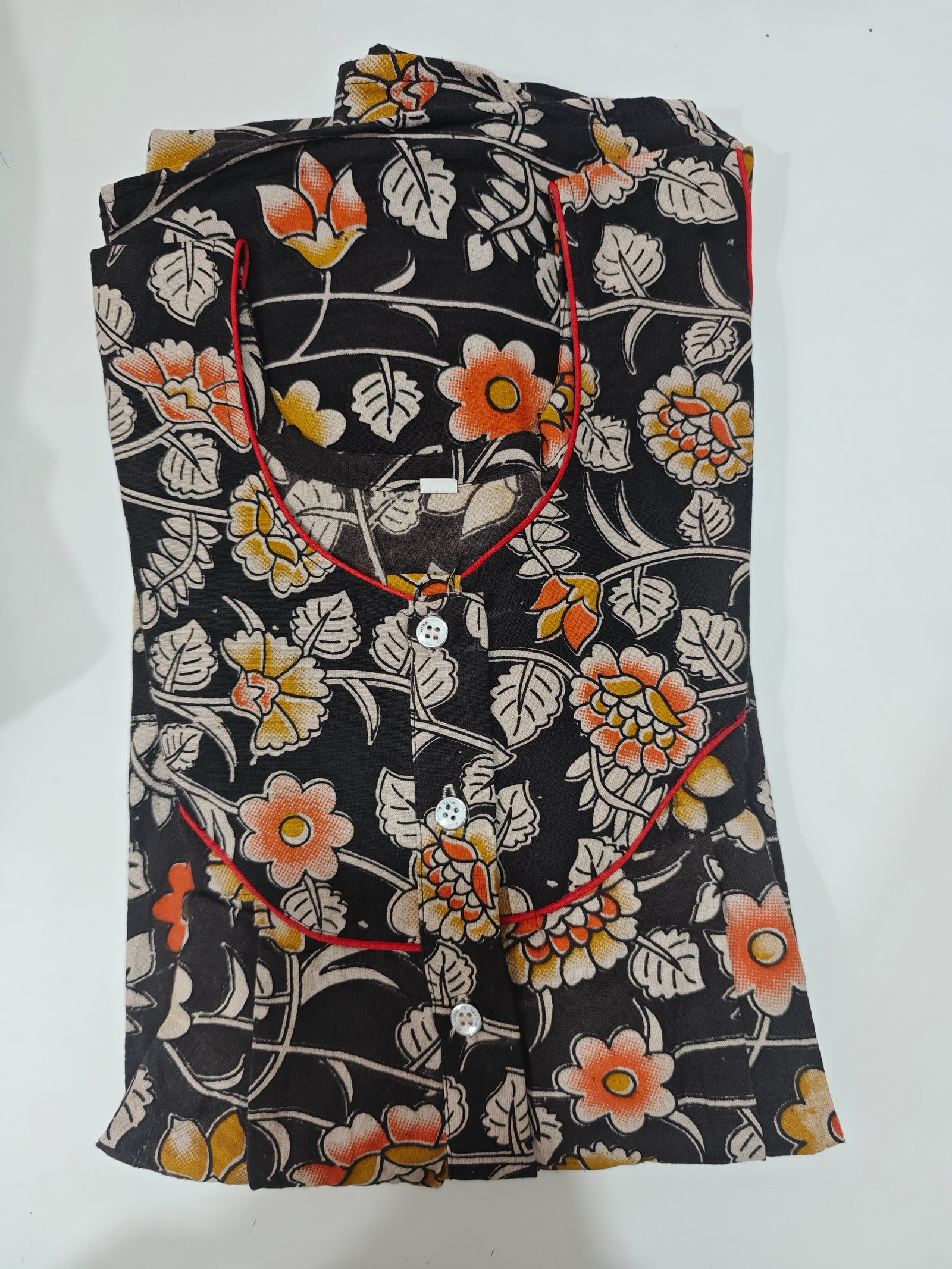 Kalamkari Nighty XXL Black #001236