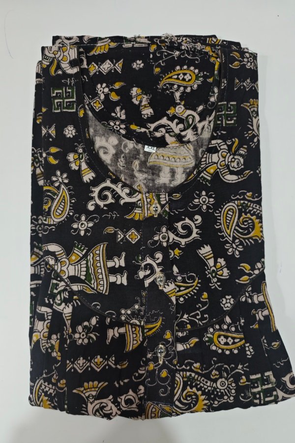 Kalamkari Nighty XXL Black #001252