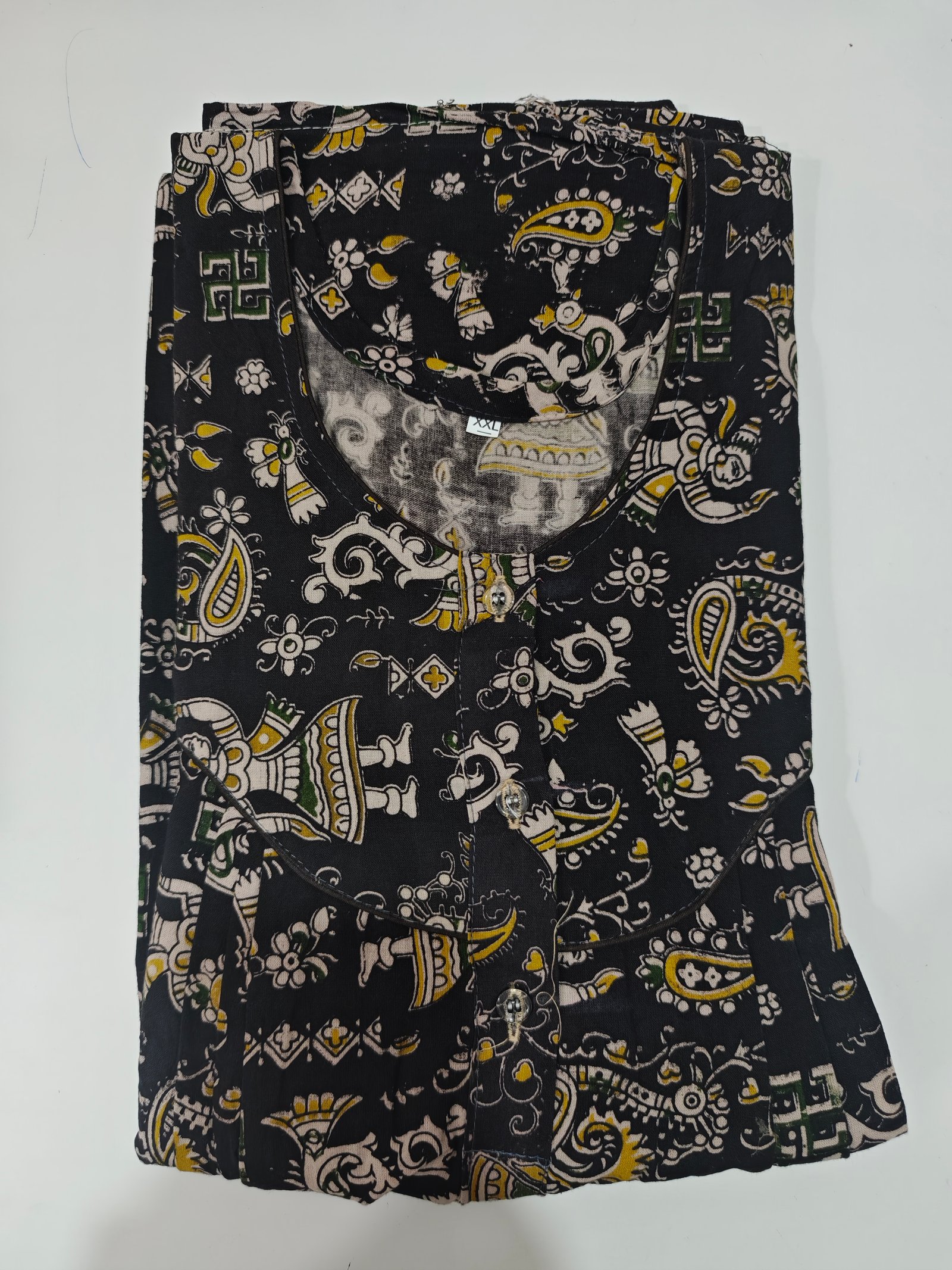 Kalamkari Nighty XXL Black #001252