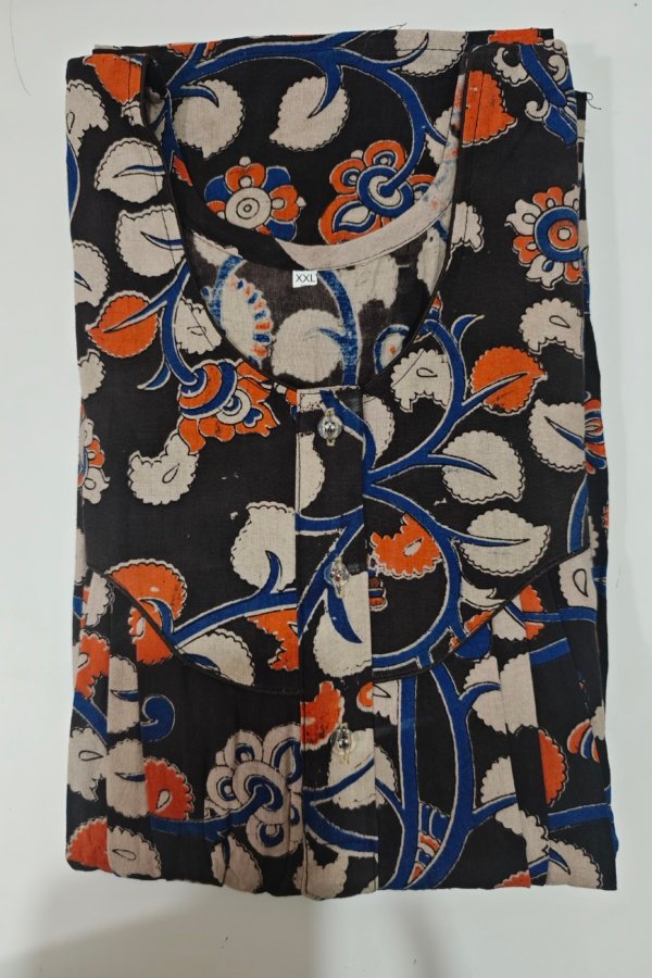 Kalamkari Nighty XXL Black #001244