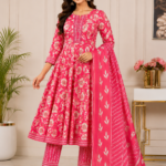 Pure cotton Anarkali kurti set XL Beige #001568