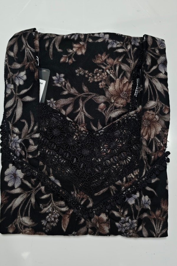 Figure Fine Fancy Lace Nighty L Black #001546