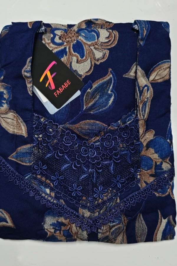 Figure Fine Fancy Lace Nighty L Royal Blue #001544