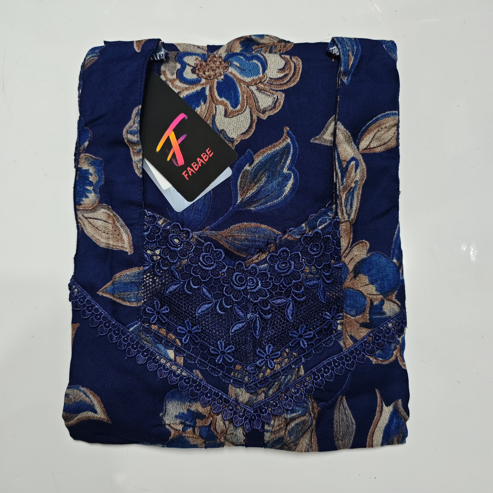 Figure Fine Fancy Lace Nighty L Royal Blue #001544