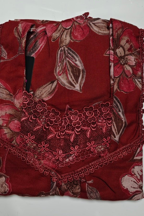 Figure Fine Fancy Lace Nighty L Crimson #001542