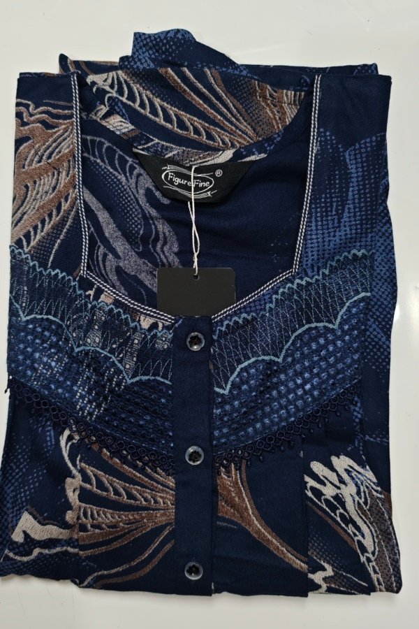 Figure Fine Fancy Lace Nighty Regular Royal Blue #001324