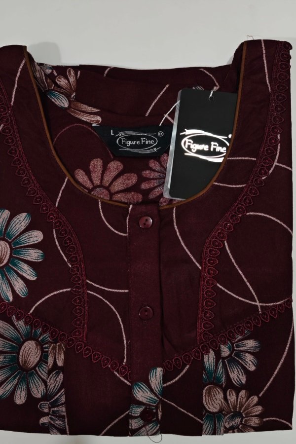 Figure Fine Alpine Nighty L Dark Red #001357