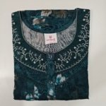 Premium Alpine Embroidery Neck Nighty Regular Mint #001335
