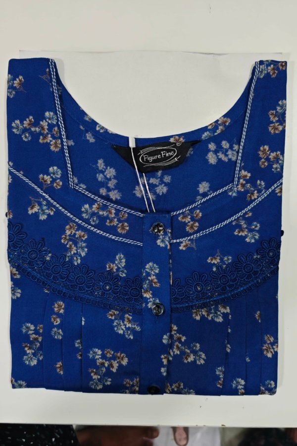 Figure Fine Fancy Lace Nighty Regular Navy Blue #001321