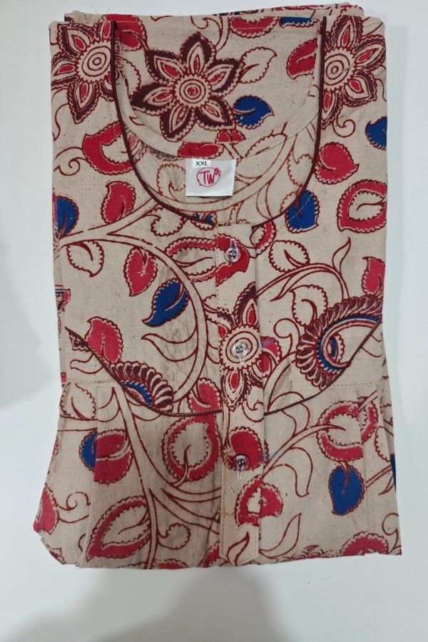 Kalamkari Nighty XXL Grey #001258