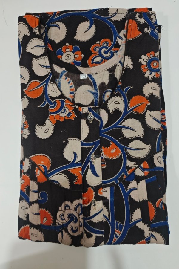 Kalamkari Nighty XXL Black #001244