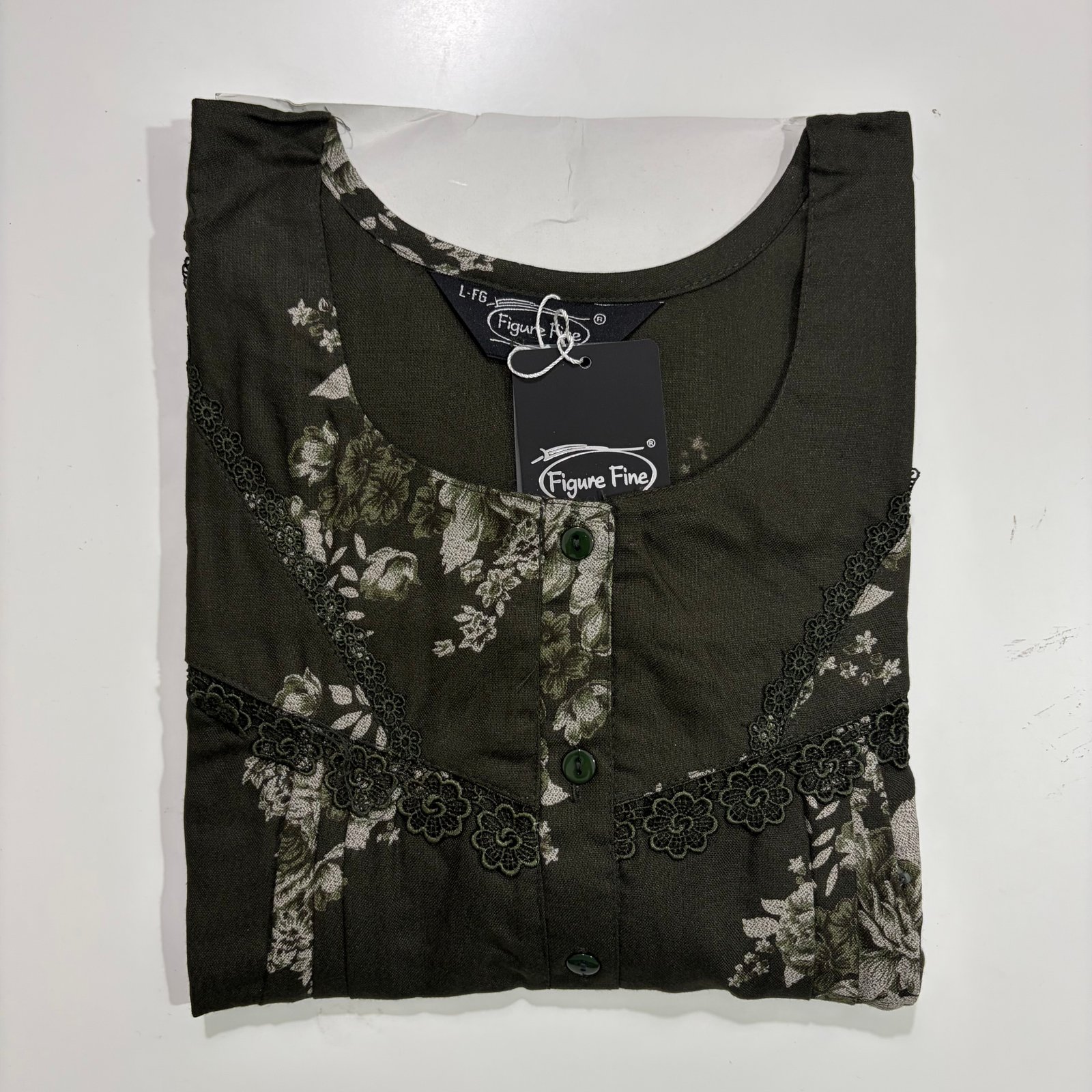 Figure Fine Feeding Nighties L Olive #001613