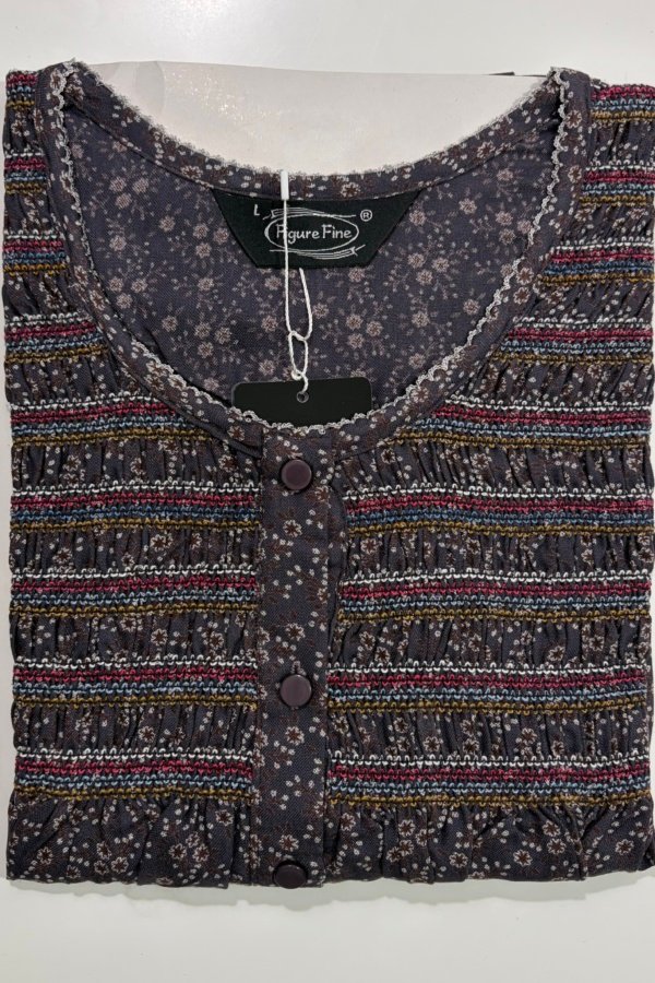 Figure Fine Smocking L Brown #001624