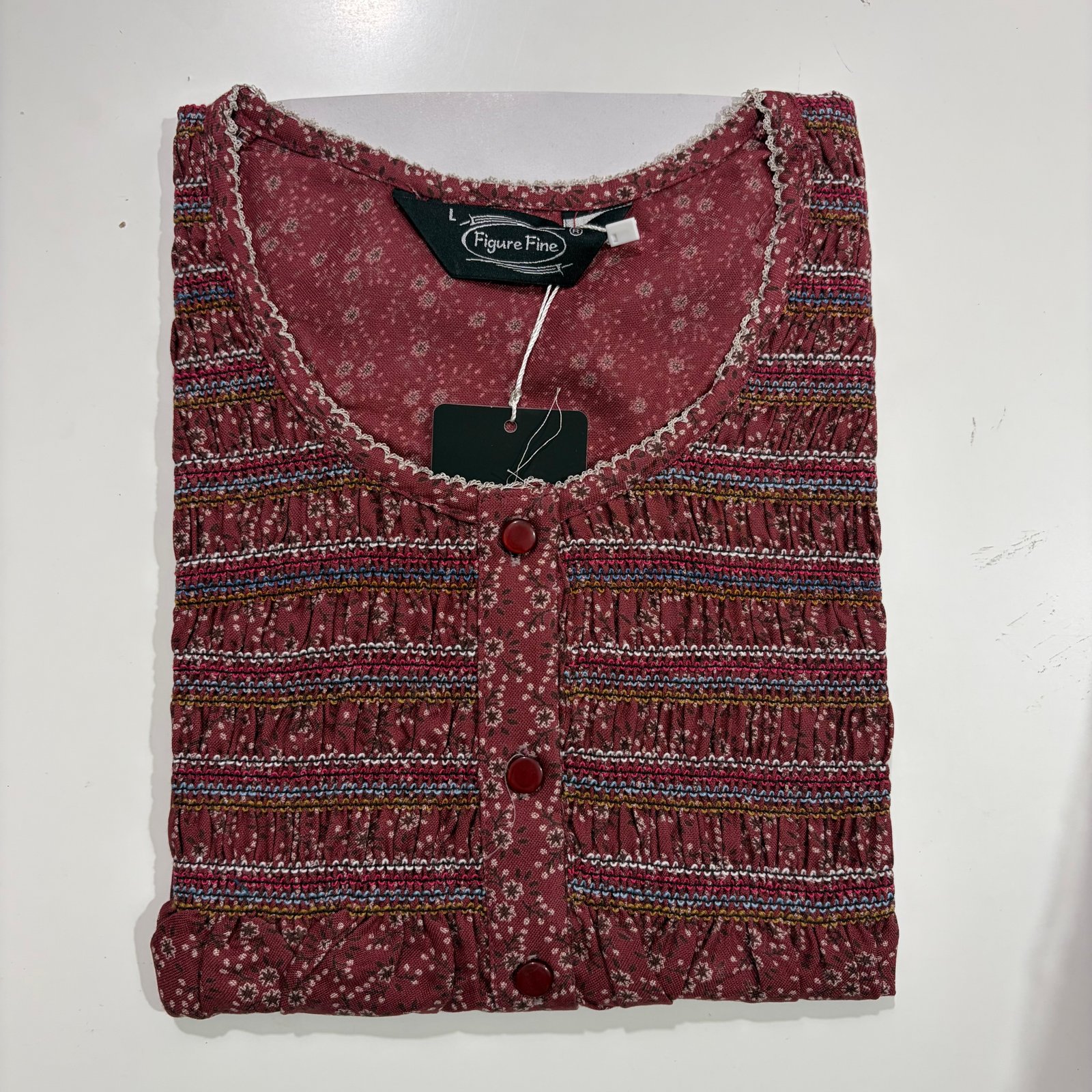 Figure Fine Smocking L Brown #001629