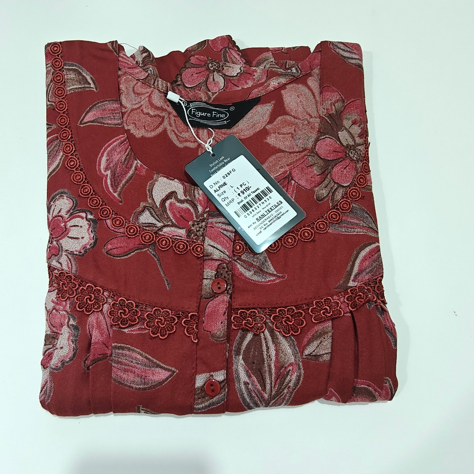 Figure Fine Alpine Nighty L Crimson #002588