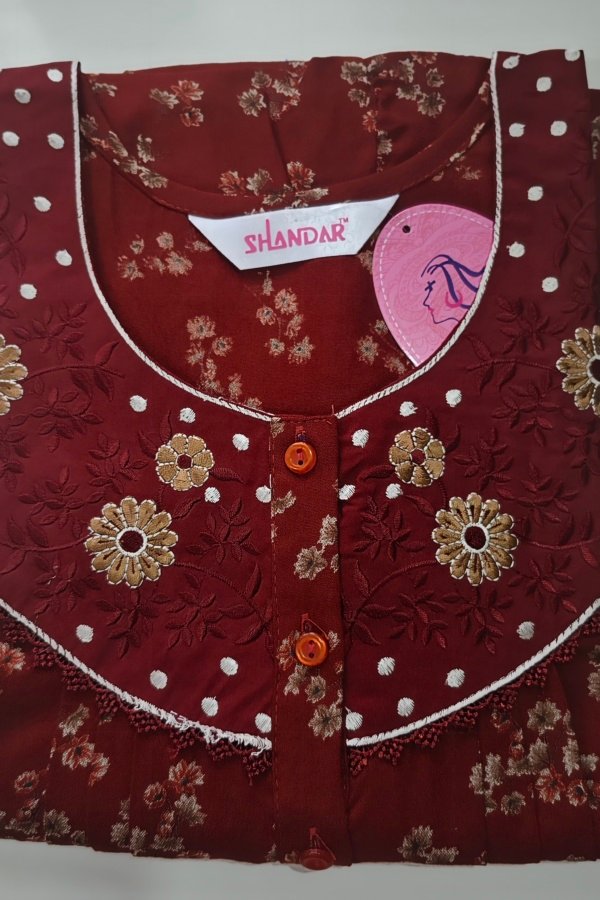 Shandar Premium Nighty L Crimson #002540