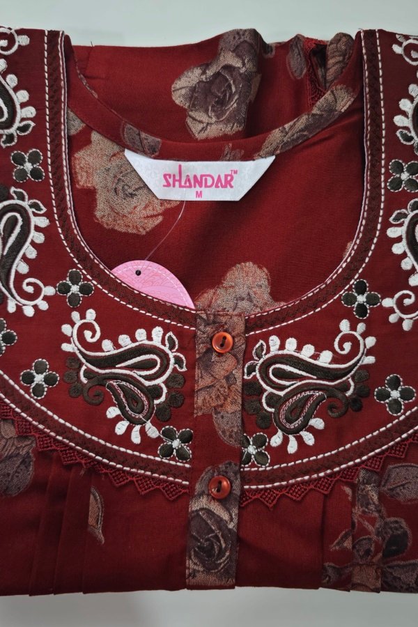 Shandar Premium Nighty M Crimson #002519