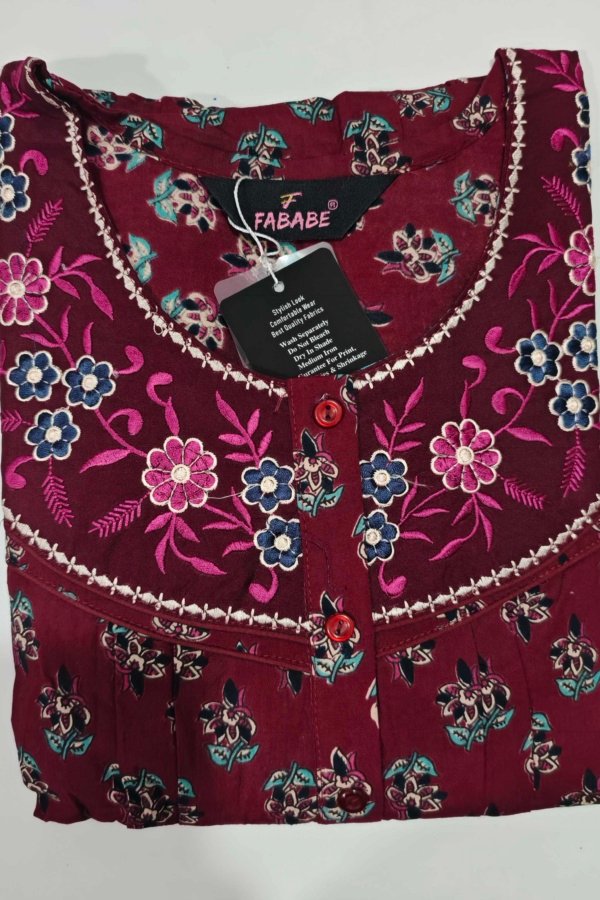 Figure Fine Cotton Nighty L Crimson #002748