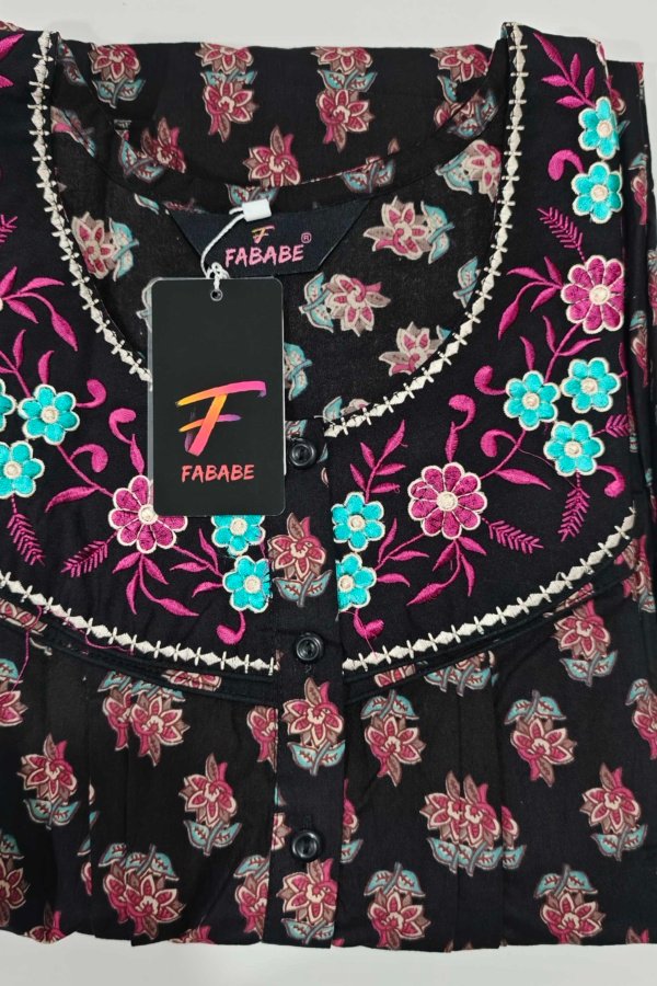 Figure Fine Cotton Nighty L Black #002747