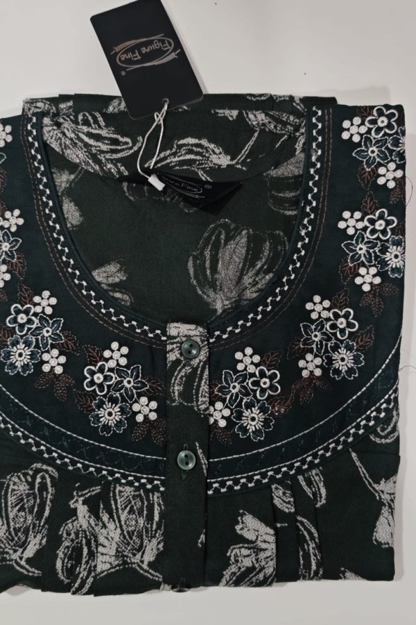 Alphine embroidery figure fine l L Black #002917